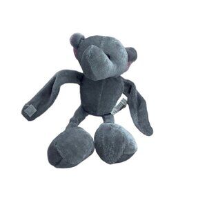Hugging Elephant Floppy Wild Animal Stuffed Plush Toy 8" Safari Gray Hook Loop